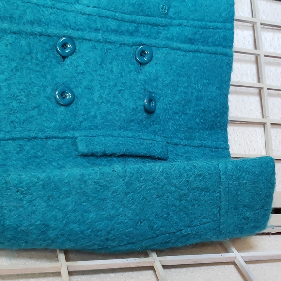 Gucci blue/green wool and alpaca blend double breast lined girls coat si… - Picture 3 of 12